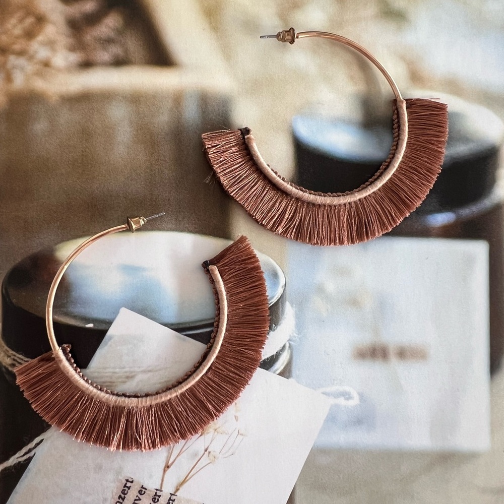 Elegant Brown Hoop Earrings